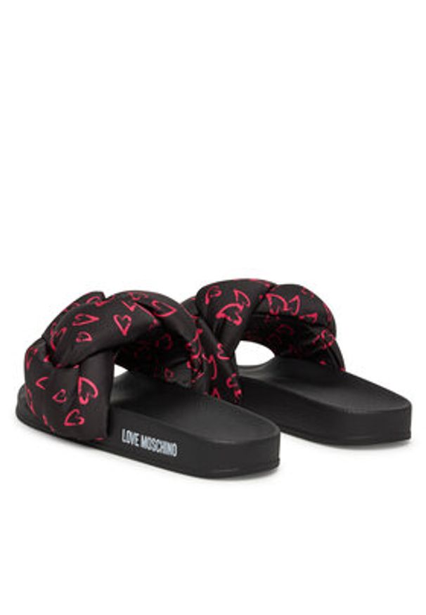 Love Moschino - LOVE MOSCHINO Klapki JA28312G0MIW100C Czarny. Kolor: czarny. Materiał: materiał