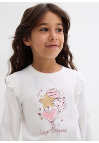 bonprix - Bluzka z długim rękawem z elastycznej mieszanki bawełny organicznej (2 szt.). Kolor: biały. Materiał: bawełna. Długość rękawa: długi rękaw. Długość: długie #3