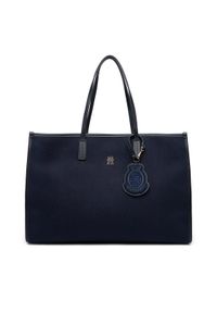 TOMMY HILFIGER - Tommy Hilfiger Torebka Th City Large Tote Melton AW0AW18215 Granatowy. Kolor: niebieski
