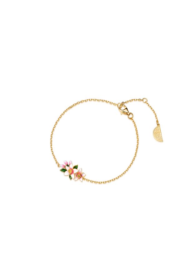 W.KRUK - Bransoletka srebrna Kwiaty Nocy Cytrusy. Materiał: srebrne. Kolor: srebrny. Wzór: kwiaty