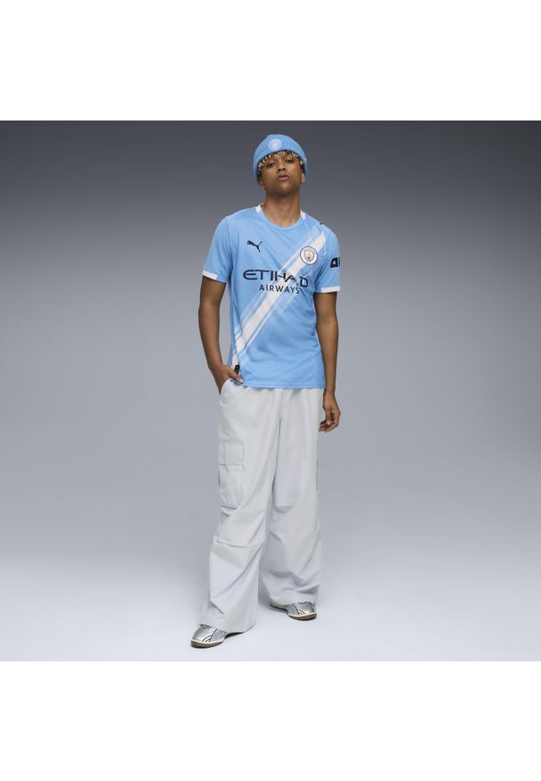 Koszulka piłkarska dla dzieci Puma Manchester City 25/26 domowa. Materiał: materiał. Sport: piłka nożna