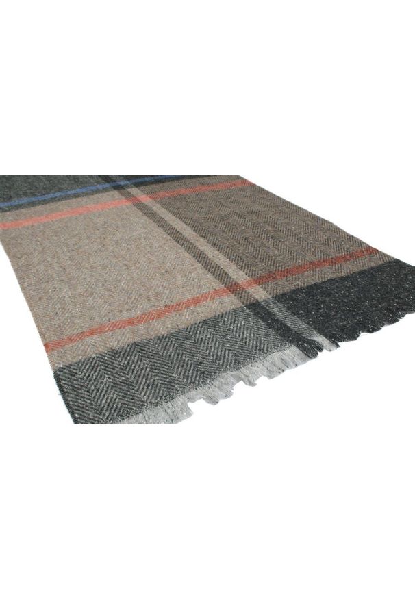 Wełniany Szalik Męski z Jedwabiem - V. Fraas - Jesienna Kolorystyka. Kolor: wielokolorowy. Materiał: jedwab, wełna. Sezon: jesień. Styl: elegancki, klasyczny