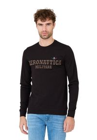 Aeronautica Militare - AERONAUTICA MILITARE Czarny męski bawełniany longsleeve, Rozmiar XXL. Kolor: czarny. Materiał: bawełna. Długość rękawa: długi rękaw #6