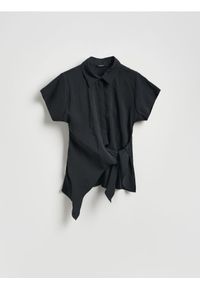 Reserved - Bluzka z modalem - czarny. Kolor: czarny. Materiał: tkanina