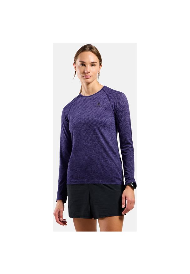 Koszulka damska Odlo ESSENTIAL SEAMLESS T-shirt crew neck l/s. Kolor: fioletowy. Długość rękawa: długi rękaw