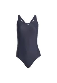 Adidas - Mid 3-Stripes Swimsuit. Kolor: niebieski