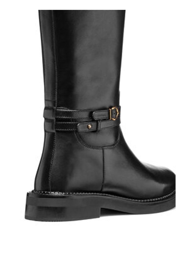 Geox Oficerki D Serilda D56WYA 00043 C9999 Czarny. Kolor: czarny. Materiał: skóra