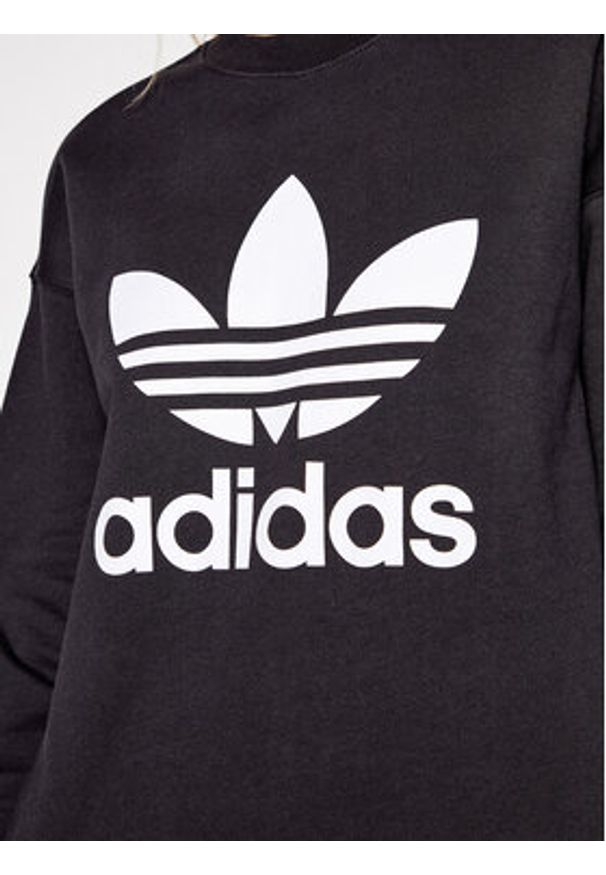 Adidas - adidas Bluza Trefoil Crew FM3272 Czarny Regular Fit. Kolor: czarny. Materiał: bawełna