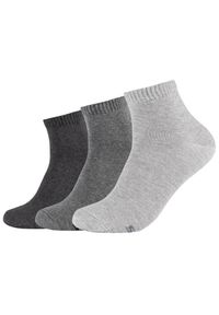 skechers - Skarpetki sportowe męskie 3PPK Basic Quarter Socks. Kolor: szary. Materiał: bawełna, poliamid, elastan