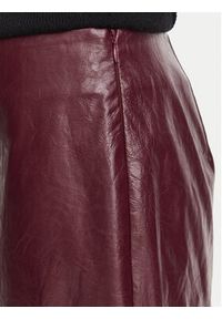 Marella Spódnica z imitacji skóry Biada 2623106071 Bordowy Slim Fit. Kolor: czerwony. Materiał: wiskoza #3