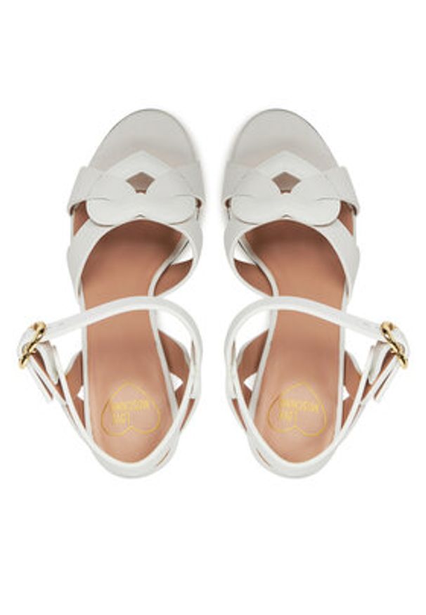 Love Moschino - LOVE MOSCHINO Sandały JA16069G1MIA0100 Biały. Kolor: biały. Materiał: skóra