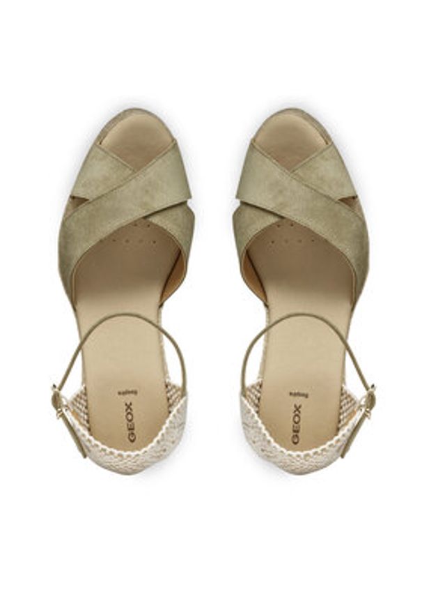 Geox Espadryle D Gelsa Low D45NGA 00022 C3704 Khaki. Kolor: brązowy. Materiał: zamsz, skóra