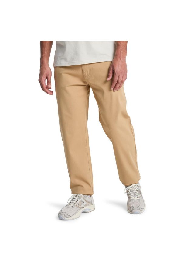 Quiksilver - dla Mężczyzn UNION STRAIGHT TAPERED Brązowy. Kolor: beżowy. Materiał: tkanina, bawełna, elastan