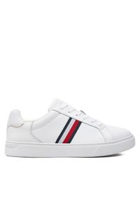 TOMMY HILFIGER - Tommy Hilfiger Sneakersy Essential Court Sneaker Stripes FW0FW08001 Biały. Kolor: biały #1