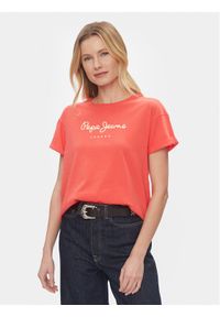 Pepe Jeans T-Shirt Helga PL505761 Czerwony Regular Fit. Kolor: czerwony. Materiał: bawełna