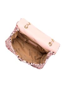 Wittchen - Damska torebka z cekinami na łańcuszku różowa. Kolor: różowy. Wzór: haft. Dodatki: z haftem. Materiał: skórzane. Styl: elegancki, wizytowy #4