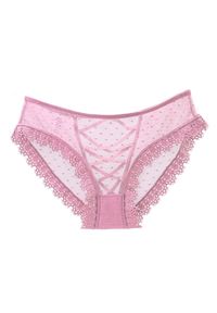 Intica - Koronkowe figi z subtelnymi detalami na specjalne okazje Sooyong. Kolor: różowy. Materiał: koronka. Wzór: koronka