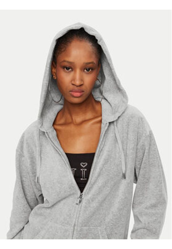 Juicy Couture Bluza Halan JCWAS24342 Szary Oversize. Kolor: szary. Materiał: syntetyk