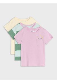 Sinsay - Koszulki 3 pack - kremowy. Kolor: kremowy #1