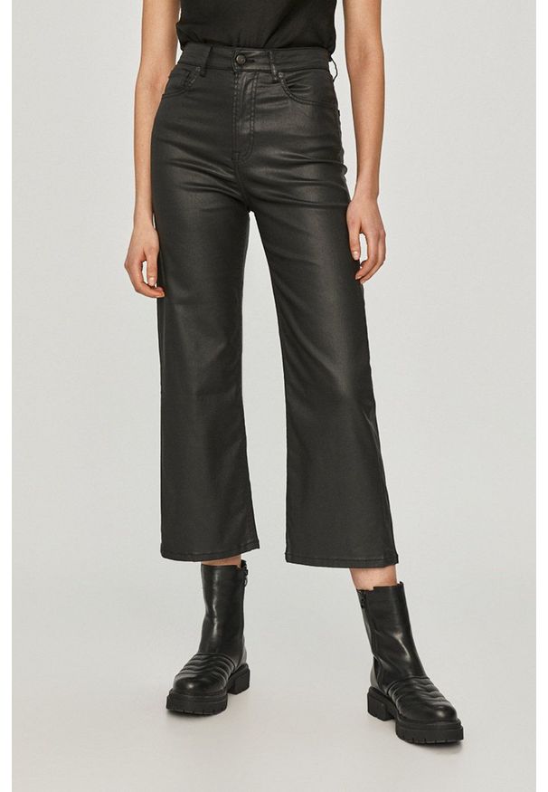 Pepe Jeans - Spodnie Lexa Gloss. Kolor: czarny. Materiał: skóra