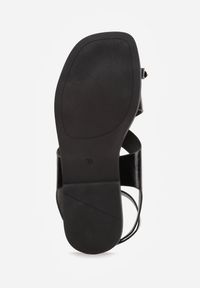 Renee - Czarne Sandały w Stylu Japonek Ozdobione Metaliczną Aplikacją Carover. Okazja: na co dzień. Zapięcie: pasek. Kolor: czarny. Wzór: aplikacja. Styl: casual, elegancki #8