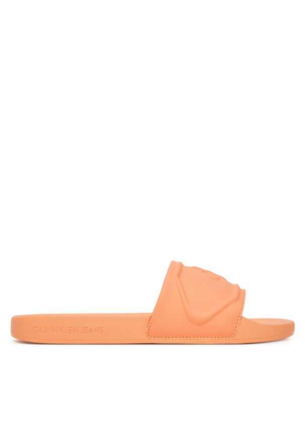 Calvin Klein Jeans Japonki Slide Pu Hf Mg YW0YW01879 Pomarańczowy. Kolor: pomarańczowy. Materiał: skóra