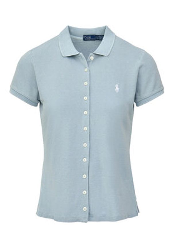 Polo Ralph Lauren Polo 211965095003 Błękitny Slim Fit. Typ kołnierza: polo. Kolor: niebieski. Materiał: bawełna
