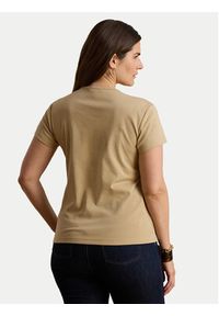 Lauren Ralph Lauren - LAUREN RALPH LAUREN T-Shirt Alli 200807563053 Beżowy Regular Fit. Kolor: beżowy. Materiał: bawełna #8