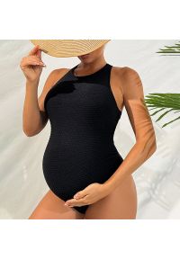 Intica - Strój kąpielowy ciążowy jednoczęściowy elastyczny na lato Sevgin. Kolekcja: moda ciążowa. Kolor: czarny. Materiał: materiał
