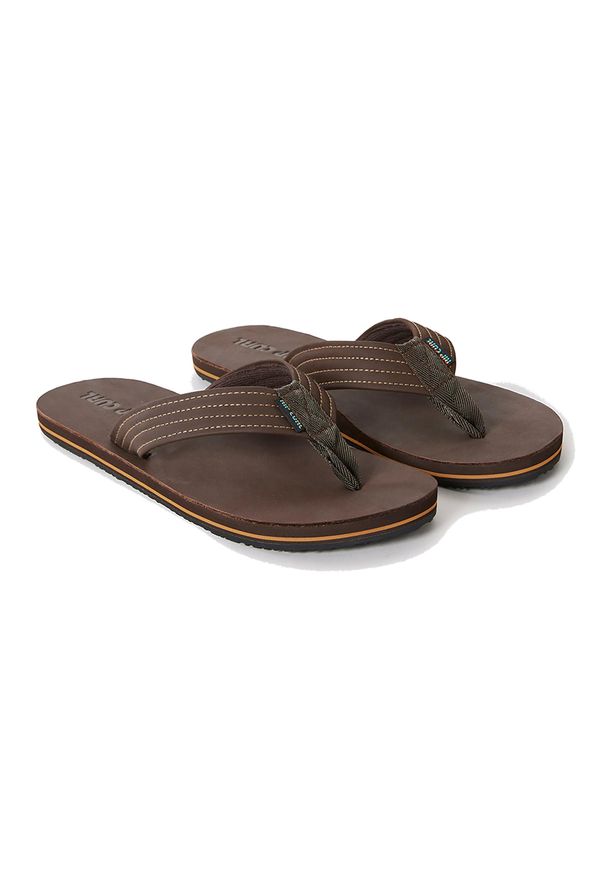 RIPCURL - Japonki męskie Rip Curl Revival Leather Open Toe. Nosek buta: otwarty. Kolor: brązowy