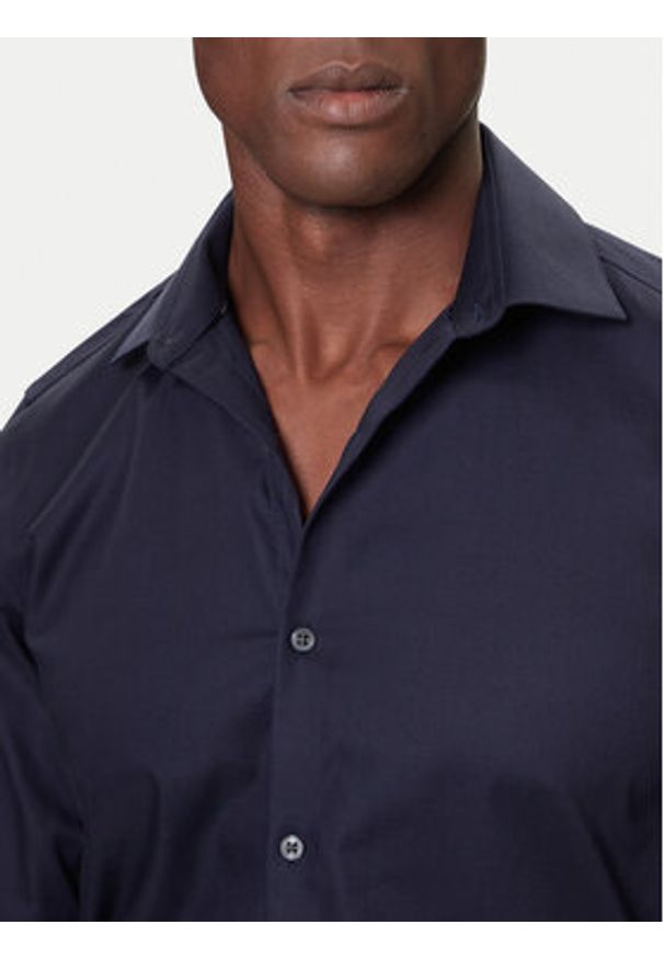 Calvin Klein Koszula LV019EU006 Granatowy Slim Fit. Kolor: niebieski. Materiał: bawełna