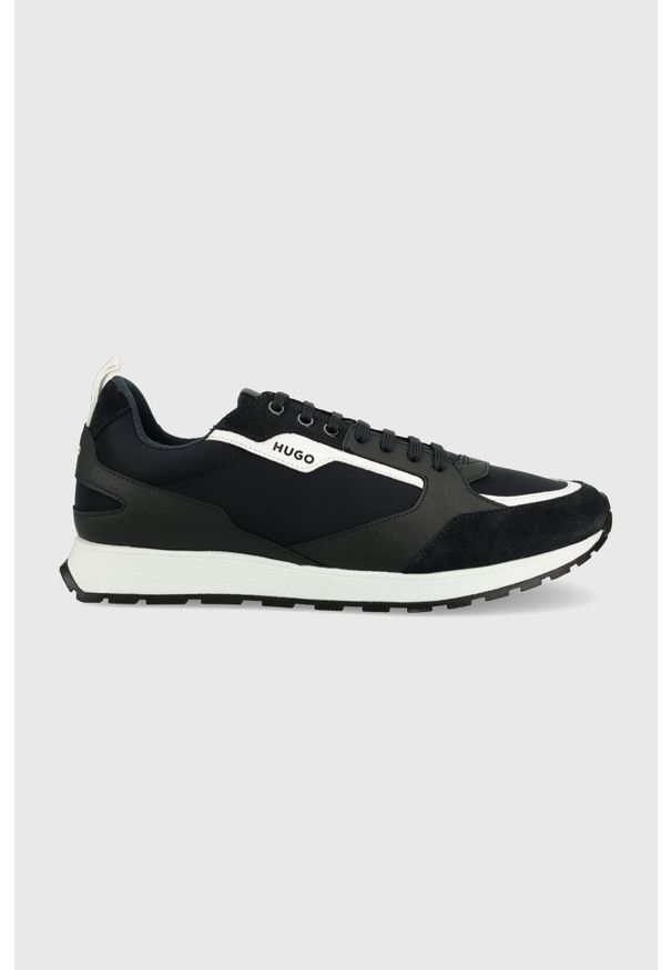 Hugo - HUGO sneakersy Icelin kolor granatowy. Nosek buta: okrągły. Zapięcie: sznurówki. Kolor: niebieski. Materiał: guma