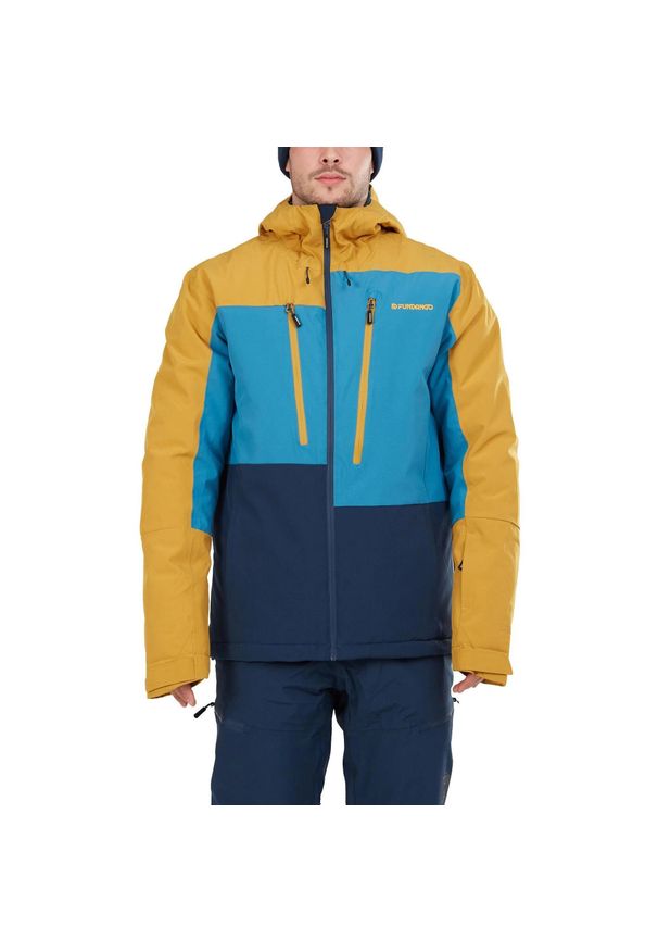 FUNDANGO - Kurtka Narciarska Męska Fundango Atlas. Kolor: niebieski, wielokolorowy, brązowy. Sezon: zima. Sport: narciarstwo