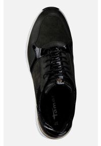 Tamaris - Sneakersy z elastycznymi sznurowadłami. Kolor: oliwkowy. Materiał: skóra, guma, syntetyk. Szerokość cholewki: normalna. Wzór: aplikacja