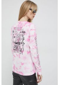 Vans longsleeve bawełniany kolor różowy. Kolor: różowy. Materiał: bawełna. Długość rękawa: długi rękaw. Wzór: nadruk #3