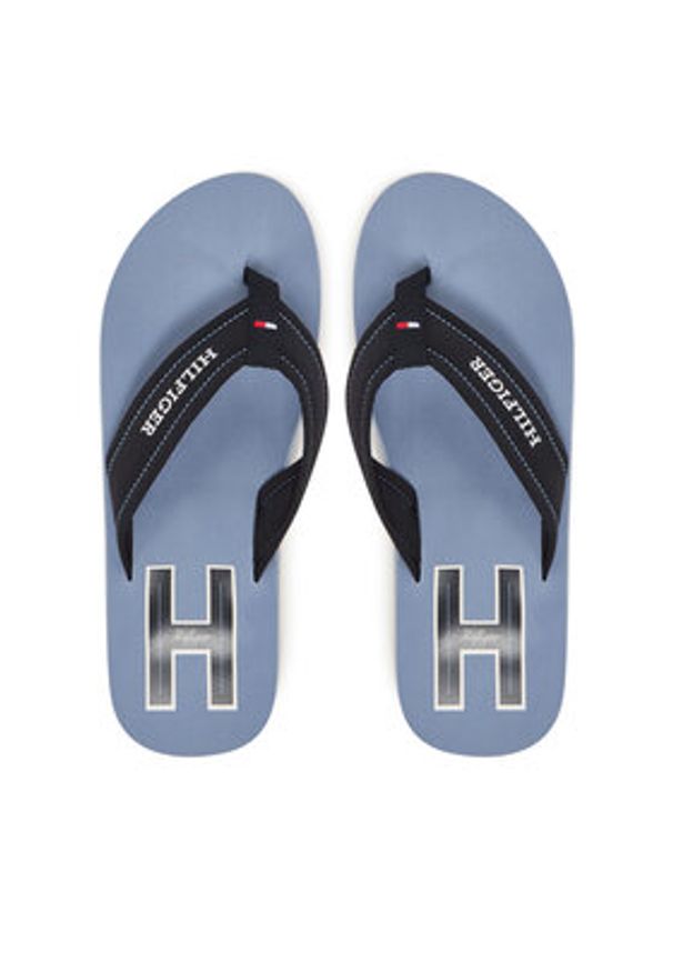TOMMY HILFIGER - Tommy Hilfiger Japonki Hilfiger H Padded Beach Sandal FM0FM05536 Granatowy. Kolor: niebieski. Materiał: materiał