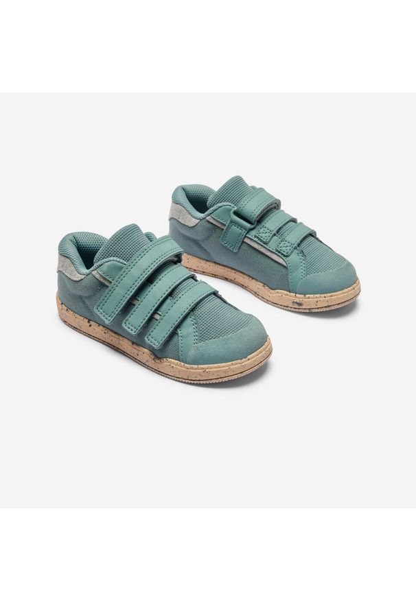 Decathlon - Buty dla dzieci Domyos 500 I Move. Zapięcie: rzepy. Kolor: zielony. Materiał: materiał. Sport: turystyka piesza