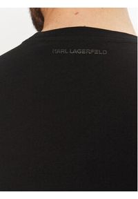 Karl Lagerfeld - KARL LAGERFELD T-Shirt 755095 551251 Czarny Regular Fit. Typ kołnierza: dekolt w karo. Kolor: czarny. Materiał: bawełna #4