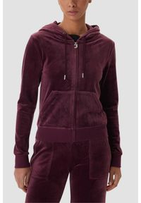 Juicy Couture - JUICY COUTURE Śliwkowa bluza damska Robertson Hoodie, Rozmiar L. Okazja: na co dzień. Kolor: fioletowy. Materiał: materiał. Styl: klasyczny, casual, elegancki #1