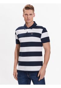 Tommy Jeans Polo DM0DM16225 Granatowy Regular Fit. Typ kołnierza: polo. Kolor: niebieski. Materiał: bawełna