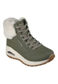 skechers - Buty do chodzenia damskie Skechers Rugged. Wysokość cholewki: za kostkę. Zapięcie: sznurówki. Kolor: zielony. Materiał: materiał, syntetyk, tkanina. Szerokość cholewki: normalna. Sport: turystyka piesza #1