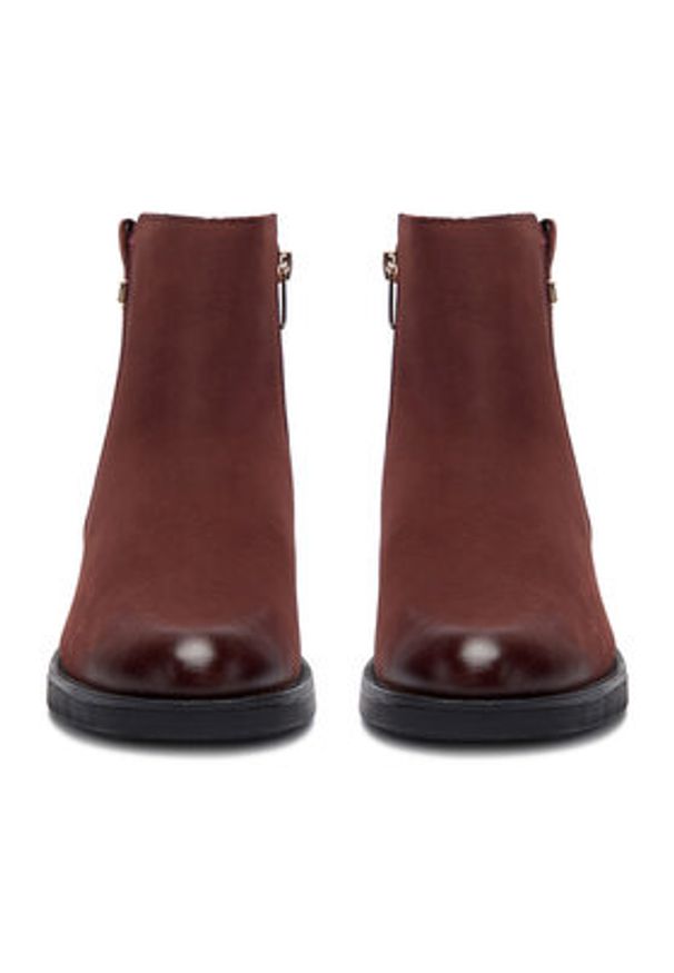 MEXX Botki CEO-MX/032C-WI23 Bordowy. Kolor: czerwony. Materiał: skóra, nubuk