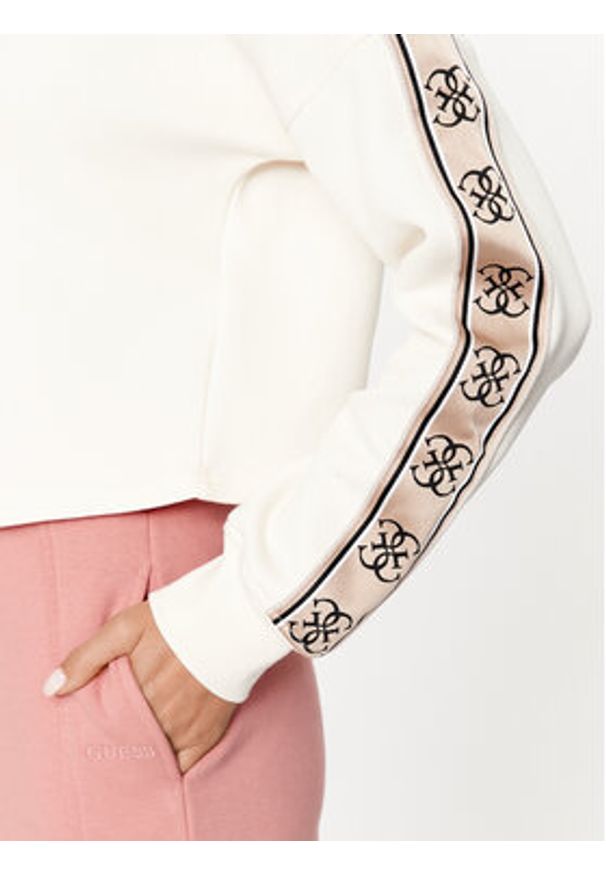 Guess Bluza V3BQ16 KB3P2 Écru Regular Fit. Materiał: syntetyk, bawełna