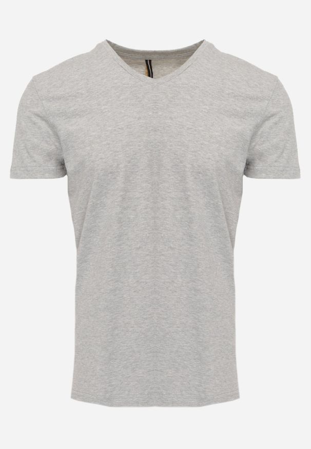 Born2be - Jasnoszara Koszulka T-shirt z Bawełny z Dekoltem w Serek Rionisse. Okazja: do domu, do pracy. Typ kołnierza: dekolt w serek. Kolor: szary. Materiał: bawełna. Styl: elegancki, klasyczny