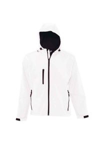 SOL'S - Męska Kurtka Soft Shell Replay Z Kapturem. Typ kołnierza: kaptur. Kolor: biały