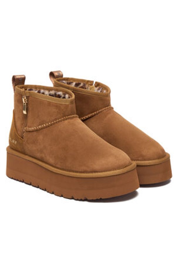 Replay - REPLAY Śniegowce GWF5A.000.C0007T Brązowy. Kolor: brązowy. Materiał: zamsz, skóra