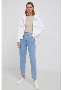 Pepe Jeans Bluza bawełniana Dakota damska kolor biały z kapturem z nadrukiem. Okazja: na co dzień. Typ kołnierza: kaptur. Kolor: biały. Materiał: bawełna. Wzór: nadruk. Styl: casual