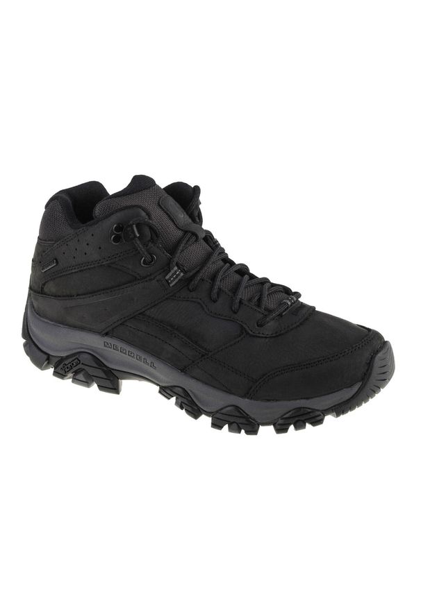 Buty trekkingowe męskie, Merrell Moab Adventure 3 Mid. Zapięcie: sznurówki. Kolor: czarny. Materiał: materiał, syntetyk, skóra. Szerokość cholewki: normalna