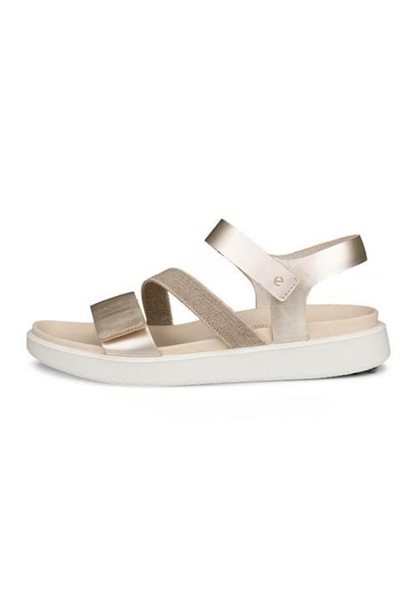 ecco - Buty eleganckie damskie Ecco Sandale Flowt. Kolor: żółty. Materiał: skóra