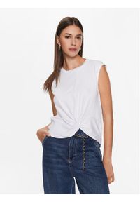 Silvian Heach Top GPP23024CN Biały Slim Fit. Kolor: biały. Materiał: bawełna